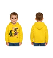 Unisex Brainrot Baskılı Çocuk Swaetshirt Kapüşonlu 3 İplik Şardonlu (Sarı)