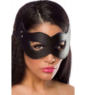 Siyah Özel Üretim Peluşlu Deri Maske