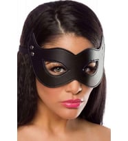 Siyah Özel Üretim Peluşlu Deri Maske