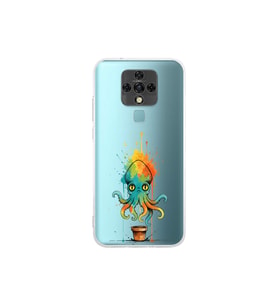 Tecno Camon 16 ile uyumlu Splash ahtapot tasarımlı şeffaf silikon kılıf