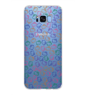 Samsung Galaxy S8 Plus Kapak Hello Kitty Tasarımlı Şeffaf Silikon Kılıf