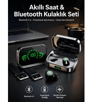 TWS Bluetooth Kulaklık ve Akıllı Saat Uyku Takibi Nabız Ölçer Uzun Pil Ömrü