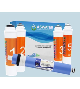 Waterfil İçin Tak Çevir 5'li Filtre Takımı 80GPD LG Membranlı