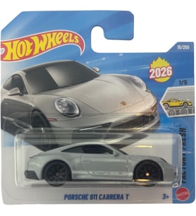 Hot Wheels - Porsche 911 Carrera T - Factory Fresh 1/5 - Jjh33 - Short Card - Gümüş Metalik - Lisans