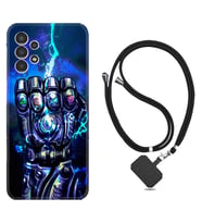 Samsung Galaxy M14 Kılıf Silikon Boyun Askılı İpli Desenli Silikon Thunder Play 1760