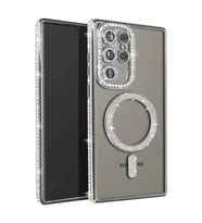 Samsung Galaxy S25 Ultra Kılıf Joke Simli Magneticsafe Kılıf - Gümüş