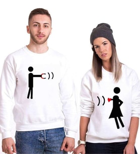 Tshirthane Magnet Heart Sevgili Kombinleri Sweatshirt Kombini (Tek Ürün Fiyatıdır.)