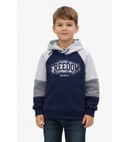 Monox Erkek Çocuk Feedom Baskılı 3 İplik Şardonlu Kapşonlu Sweatshirt (Gri)