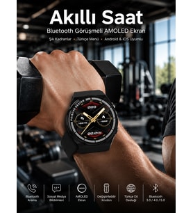 Akıllı Saat Dokunmatik Ekran Sesli Görüşme ve Bildirim Görme Sağlık Takibi
