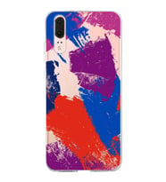 Huawei P20 Uyumlu Kapak Brush Stroke Tasarımlı Şeffaf Silikon Kılıf