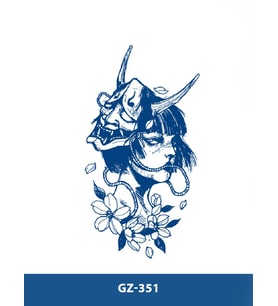 GZ-351 ORTA BOY YARI KALICI KIZ VE MASKE DESEN DÖVME-TATTO