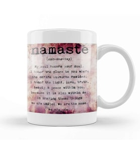 Namaste Yazı Meditasyon 03 Kupa Bardak Porselen