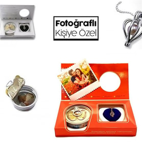 Kişiye Özel Fotoğraflı Gerçek İstiridye İçinde İnci Kolye Seti