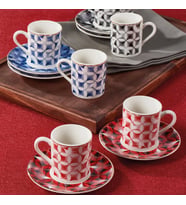 Güral Porselen Camelia 12 Parça 6 Kişilik Bone Türk Kahvesi Fincan Takımı - 2411