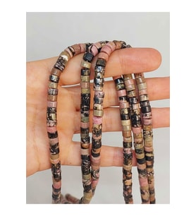 Bileklik Boy Rodonit Taşı Şekilli 3x6mm Yarım Dizi (49346) (18CM UZUNLUĞUNDADIR)