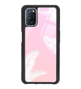 Oppo A72 Uyumlu Beyaz Palmiye Tasarımlı Glossy Telefon Kılıfı