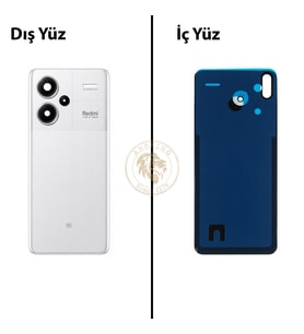 Xiaomi Redmi Note 13 Pro Plus 5G - Lensli Ay Işığı Beyazı Arka Pil Kapağı Batarya Kapağı Back Cover