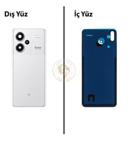 Xiaomi Redmi Note 13 Pro Plus 5G - Lensli Ay Işığı Beyazı Arka Pil Kapağı Batarya Kapağı Back Cover