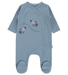 Civil Baby Roketler Baskılı 1-9 AY Tulum - Mavi