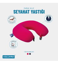 Ortopedik Visco Seyahat Yastığı Boyun Yastığı Visco Yastık Boyunluk Pembe