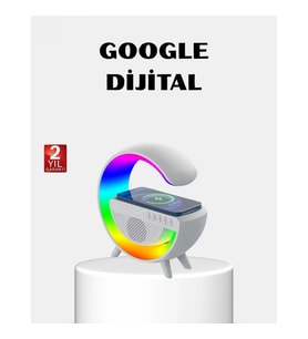 Mey İthalat® RGB Işıklı Kablosuz Şarjlı Hoparlör – FM Radyolu Akıllı Gece Lambası