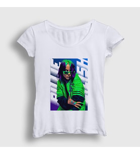 Presmono Kadın Beyaz Green Billie Eilish T-Shirt 154282tt