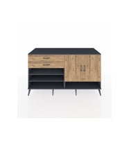 Kronos Konsol 4 Raflı 2 Çekmeceli 2 Kapaklı 176x59x99 Antrasit-Çam