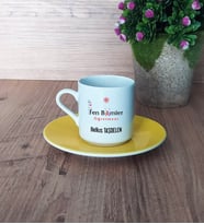 Fen Bilimleri Öğretmeni Türk Kahvesi Fincanı Sarı Öğretmenler Günü Hediyesi