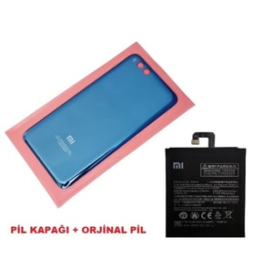 Tkgz Xiaomi Mi Note 3 Arka Kapak Batarya Pil Kapağı + PİL (CAM) MAVİ