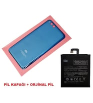 Tkgz Xiaomi Mi Note 3 Arka Kapak Batarya Pil Kapağı + PİL (CAM) MAVİ