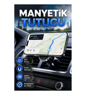 Havalandırma Izgarası Uyumlu Manyetik Araç İçi Telefon Tutucu