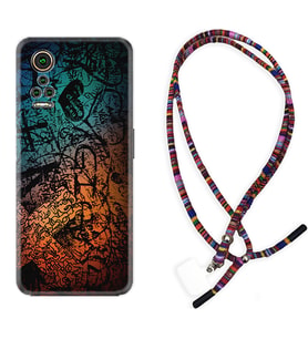 General Mobile GM 21 Pro GM 22 Pro Plus Kılıf Boyun Asklı Rasta Silikon İşaretler Tuval 1716