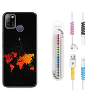 INFINIX Smart 4 5 6 Zero 8 S5 Pro Kılıf Kablo Koruma Spiral Silikon İz Bırakan Uçak 1778