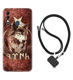 Tecno Spark 8T Kılıf Resimli Boyun Askılı İpli Desenli Silikon Göktürk 3 1412