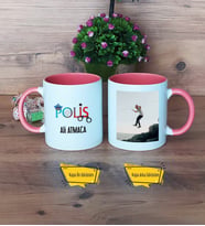 Polis Kupa Bardak Pembe Fotoğraflı Dünya Polisler Günü Hediyesi