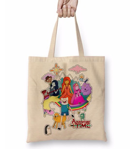 Adventure Time Marceline Jack Finn Cartoon Network Buz Kralı Bez Çanta Uzun Saplı