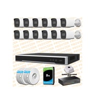 Provzen Hikvision 12 Kameralı 4MP IP Hibrit ColorVu Güvenlik Kamerası Mikrofonlu  Olay Anında bildirim
