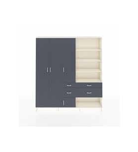 Arges Gardrop 14 Raflı 4 Çekmeceli 4 Kapaklı 220x30x243 Aytaşı-Antrasit