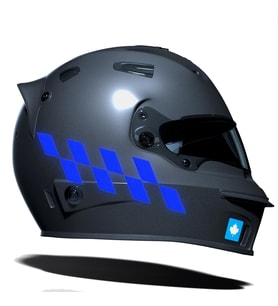 Reflektif Mavi Damalı Kask Motosiklet Sticker Takımı Çınar Extreme