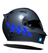 Reflektif Mavi Damalı Kask Motosiklet Sticker Takımı Çınar Extreme