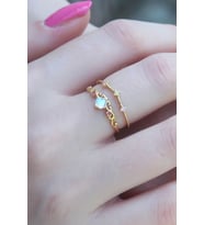 Gold Renk Zirkon Taşlı Taç Model Kadın Yüzük (Karışık)