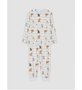 LCW Kids Mavi Bisiklet Yaka Erkek Çocuk Pijama Takım
