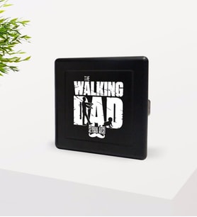 BK Gift Kişiye Özel The Walking Dad Tasarımlı Siyah Metal Sigara Tabakası-2