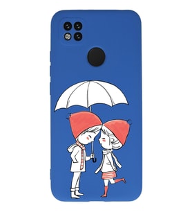 Xiaomi Redmi 10a Uyumlu Lansman Kılıf Aşk Tasarımlı İçi Kadife Kapak-Mavi (Şeffaf)