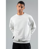 Maraton Oversize Erkek Bisiklet Yaka Gümüş Gri Sweatshirt