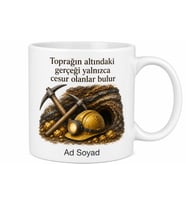 Madencilik Temalı Kupa Cevher Çıkarma İş Güvenliği Maden Mühendisi Hediye Bardak