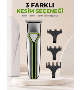Erkek Saç Sakal Kesme Makinesi Profesyonel T Bıçaklı USB Şarjlı Ense Favori Düzeltme Makinesi
