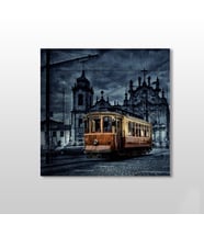 Tramvay İstanbul Gece  Kanvas Tablo 60x60cm (Karışık)