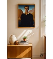 Grant Wood Erkek Portresi, Ahşap Çerçeveli Duvar Tablosu - Sanatsever Hediyesi