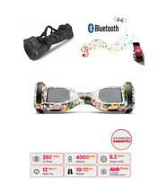 Elektrikli Kaykay Hoverboard Bluetooth Hoparlörlü 6.5 İnç Grafiti D19 - Çanta Hediye